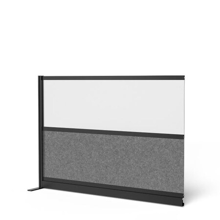 Luxor Expanse Modular Wall Room Divider System - Black Frame - 70" x 48" Wide Panel Add-On Wall MW-7048-XWCGWB